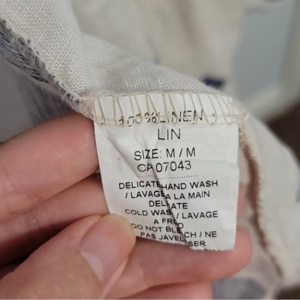 Italian Linen Cardigan Shirt With Print - Picture 6 of 10